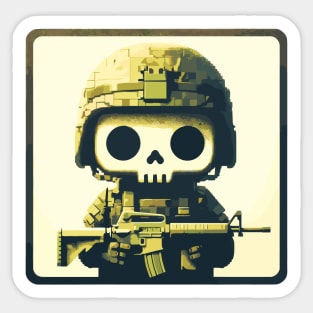 Kawaii pixel ghost soldier Sticker